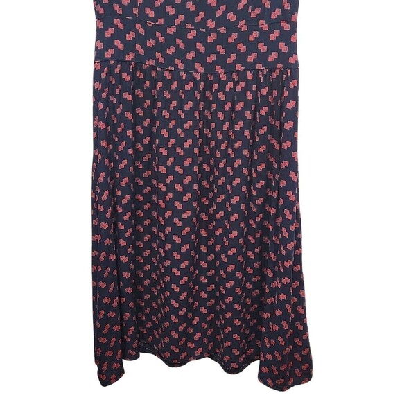 Naama BEZALEL Israeli Designer Cap Sleeve Geometric Print Pleated Dress, 36/US 6 - Picture 4 of 11